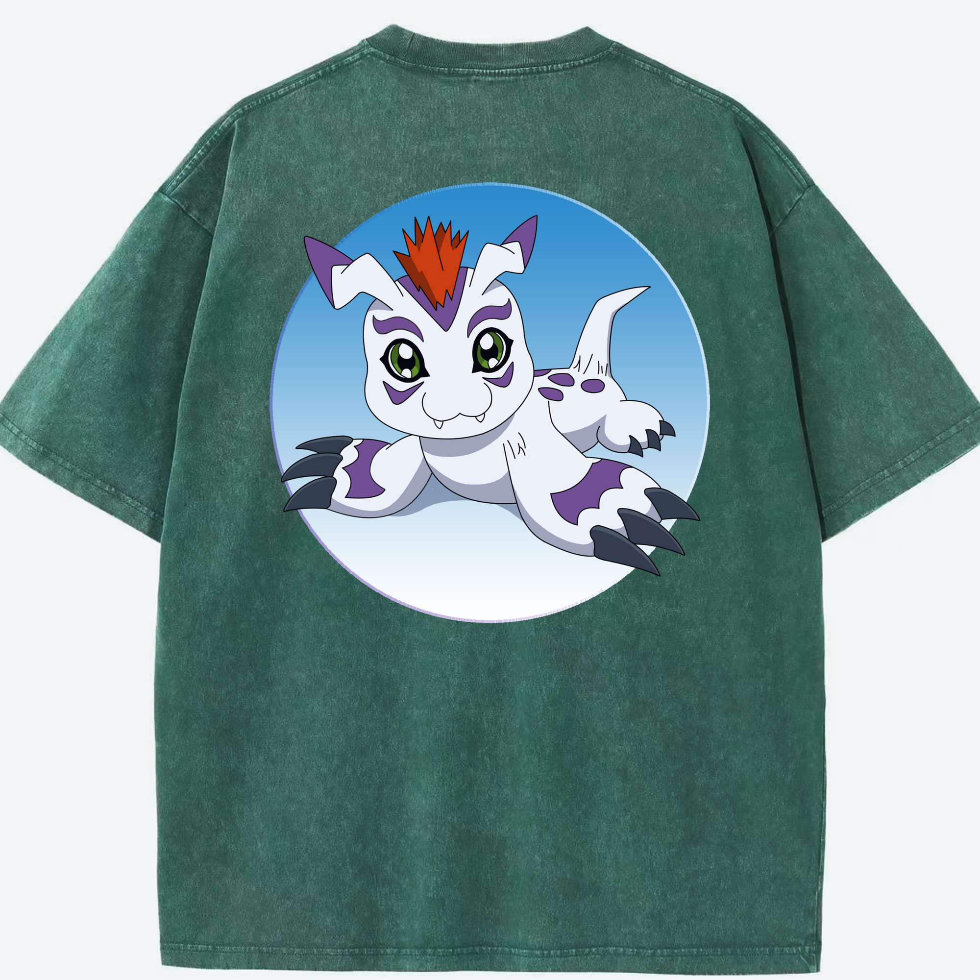 （画像用） Digimon デジタルモンスター/デジモン 綿100% ヴィンテージ風 半袖Tシャツ（背面プリント）